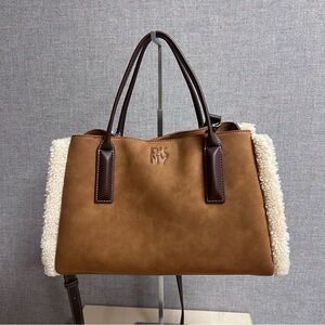 DKNY Josie Tote Bag With Ivory Shearing Trim NWT